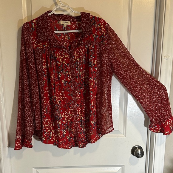 Umgee Tops - Umgee Red Floral Blouse